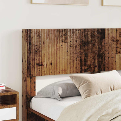 Bed Frame with Storage and Headboard Old Wood 135 x 190 cm
