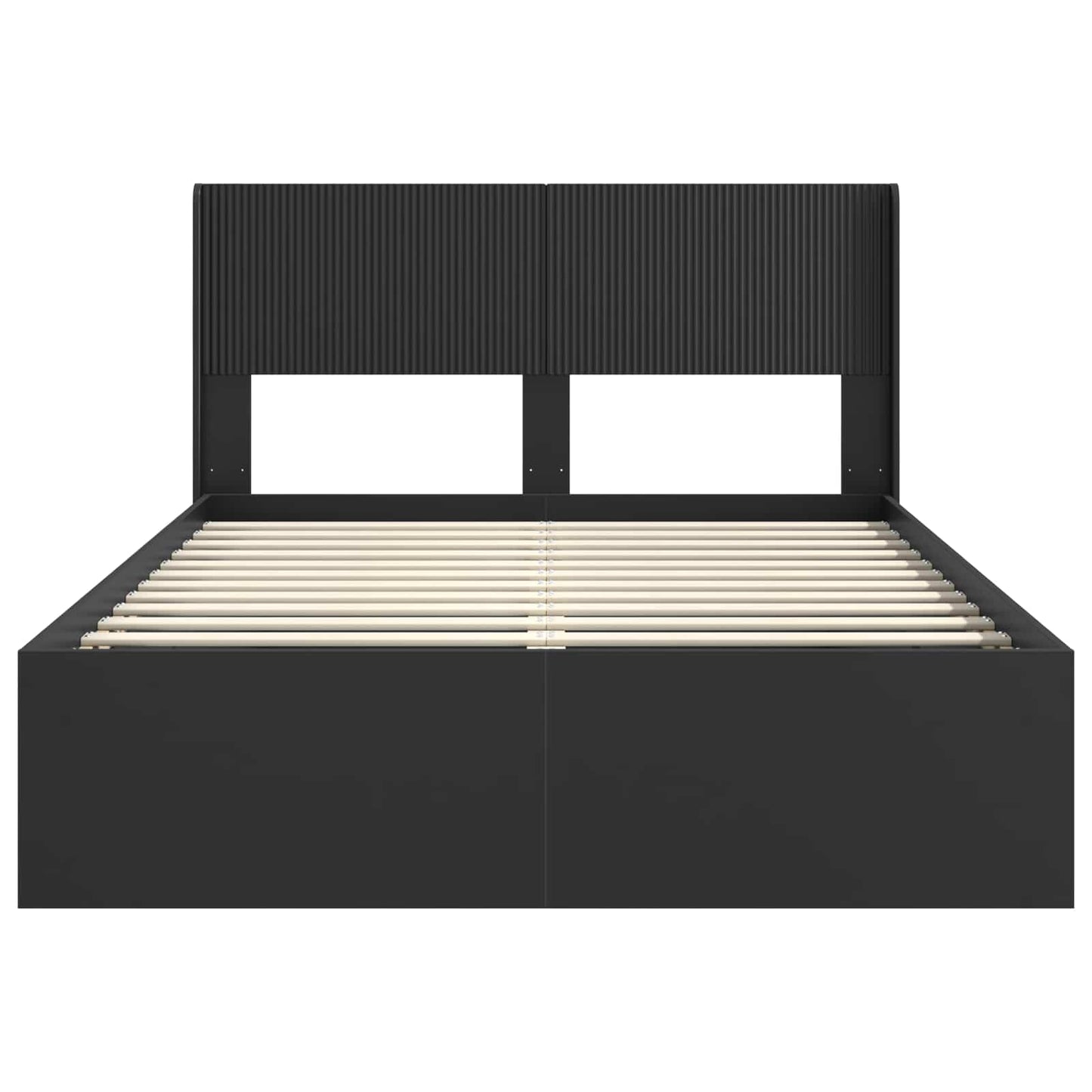 Bed Frame with Storage and Headboard Black 120 x 200 cm