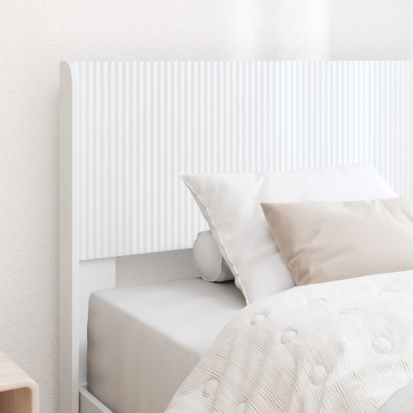 Bed Frame with Storage and Headboard White 100 x 200 cm