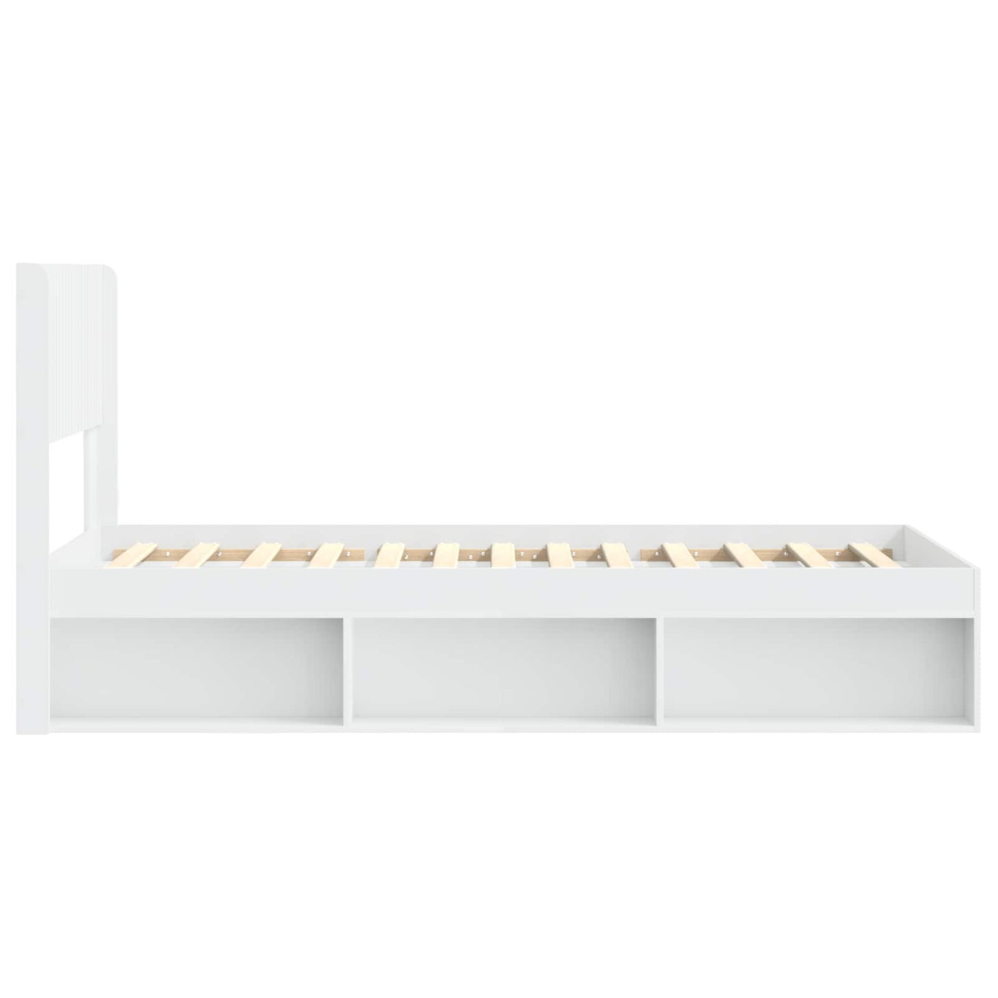 Bed Frame with Storage and Headboard White 100 x 200 cm