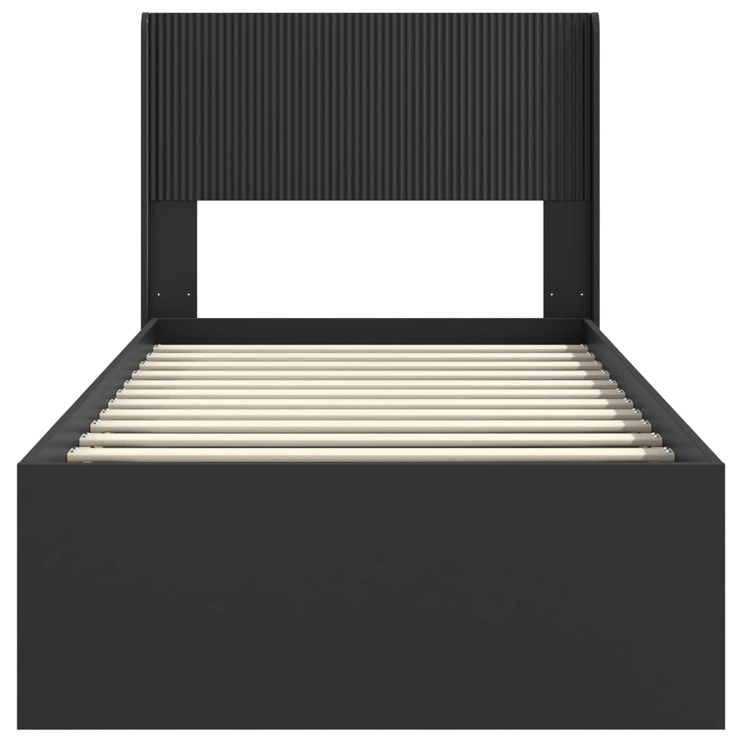 Bed Frame with Storage and Headboard Black 100 x 200 cm