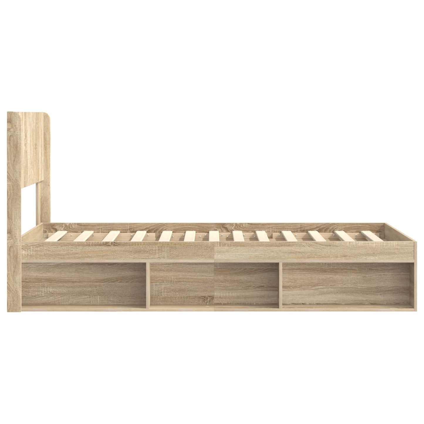 Bed Frame with Storage and Headboard Sonoma Oak 100 x 200 cm