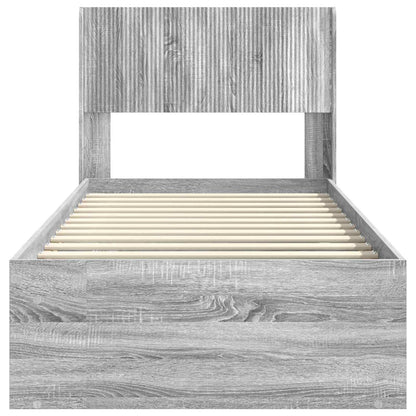 Bed Frame with Storage and Headboard Grey Sonoma 100 x 200 cm