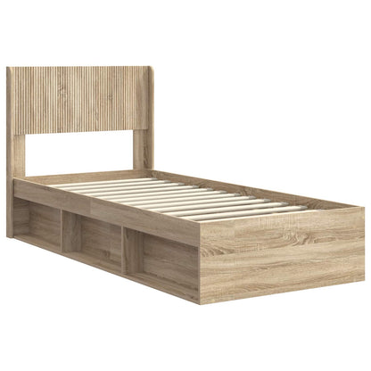 Bed Frame with Storage and Headboard 3 pcs Engineered Wood