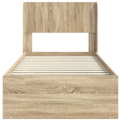 Bed Frame with Storage and Headboard 3 pcs Engineered Wood