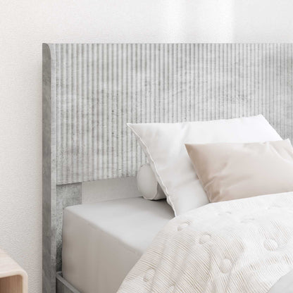 Bed Frame with Storage and Headboard Concrete Grey 90 x 200 cm