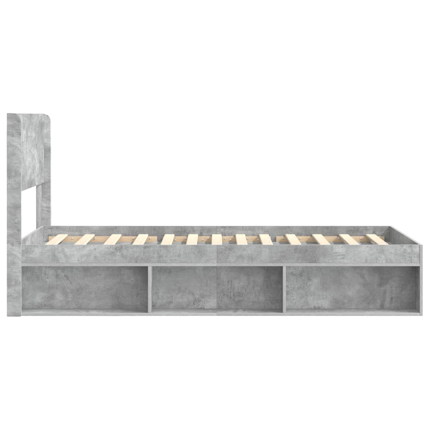 Bed Frame with Storage and Headboard Concrete Grey 90 x 200 cm