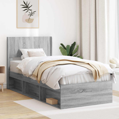 Bed Frame with Storage and Headboard 3 pcs Engineered Wood