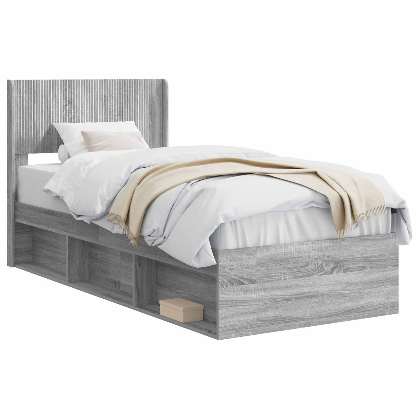Bed Frame with Storage and Headboard 3 pcs Engineered Wood