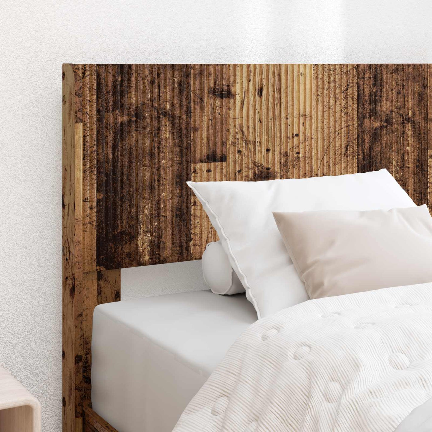Bed Frame with Storage and Headboard Old Wood 90 x 200 cm