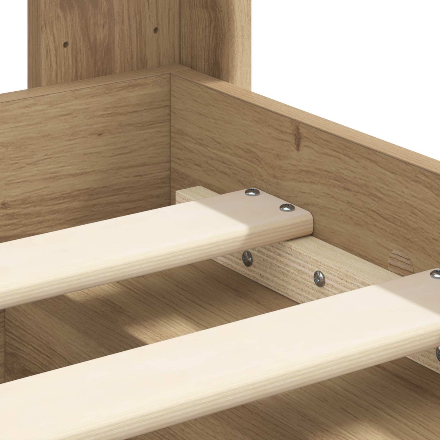 Bed Frame with Storage and Headboard Artisan Oak 90 x 190 cm