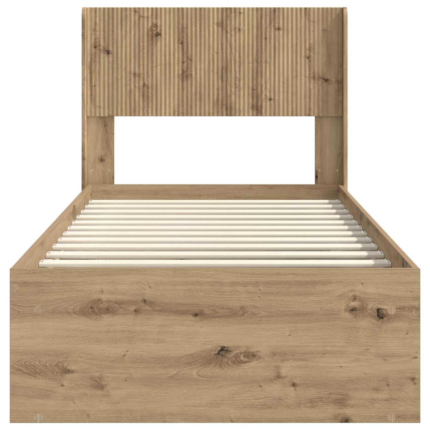 Bed Frame with Storage and Headboard Artisan Oak 90 x 190 cm