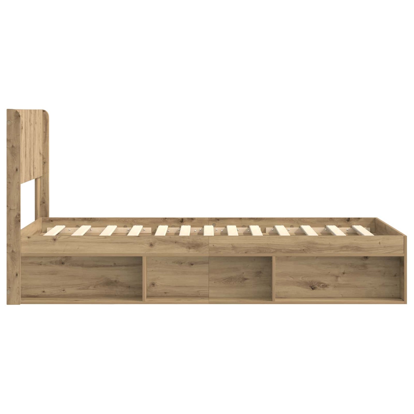 Bed Frame with Storage and Headboard Artisan Oak 90 x 190 cm
