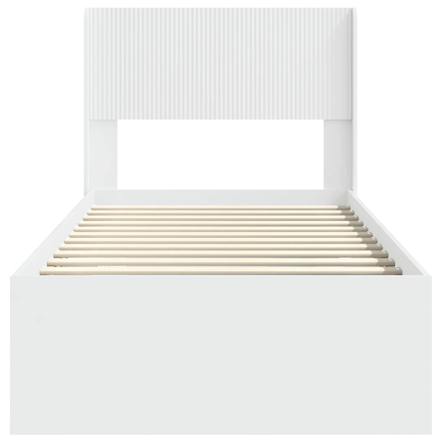 Bed Frame with Storage and Headboard White 75 x 190 cm
