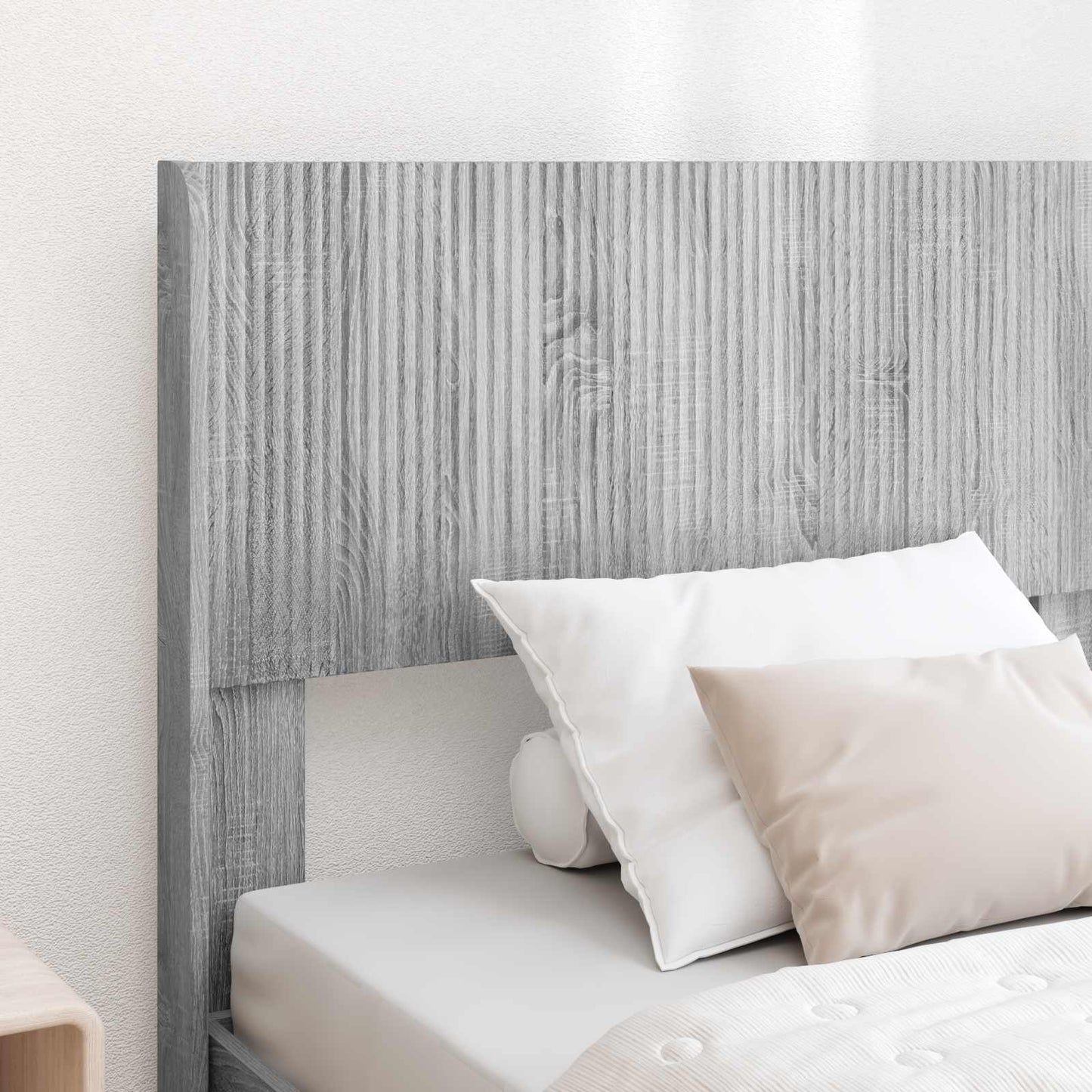 Bed Frame with Storage and Headboard Grey Sonoma 75 x 190 cm