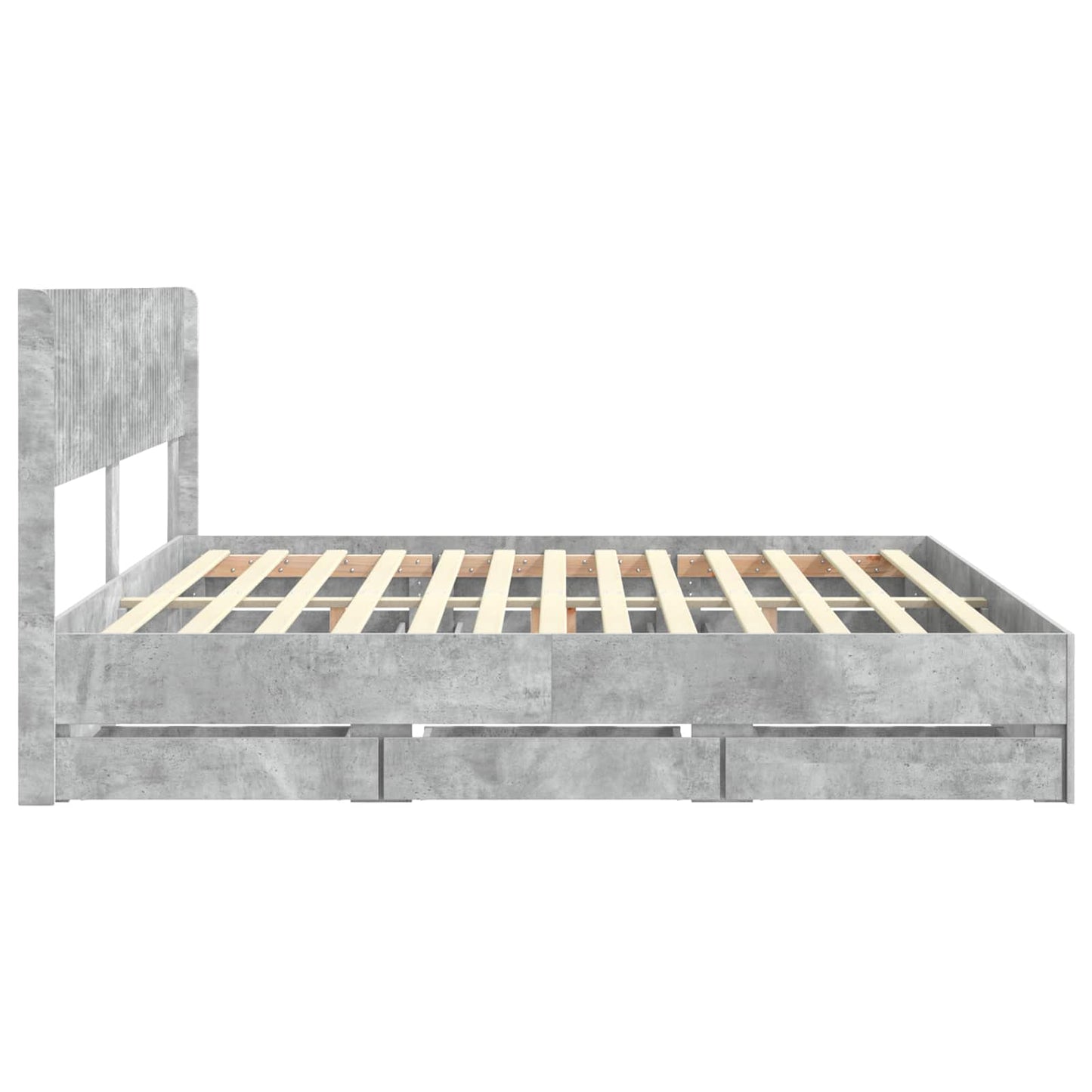 Bed Frame with Storage and Headboard Concrete Grey 200 x 200 cm