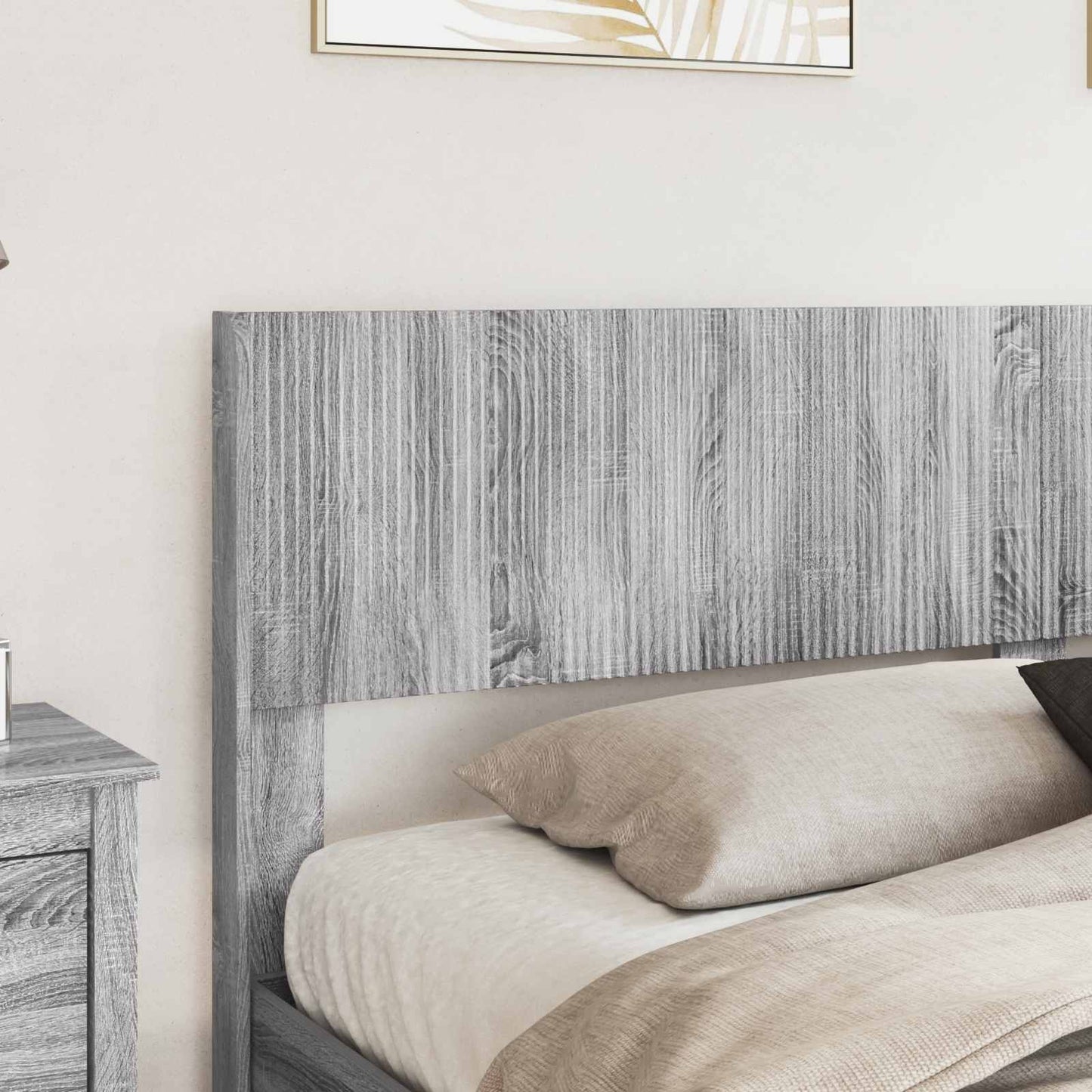Bed Frame with Storage and Headboard Grey Sonoma 200 x 200 cm