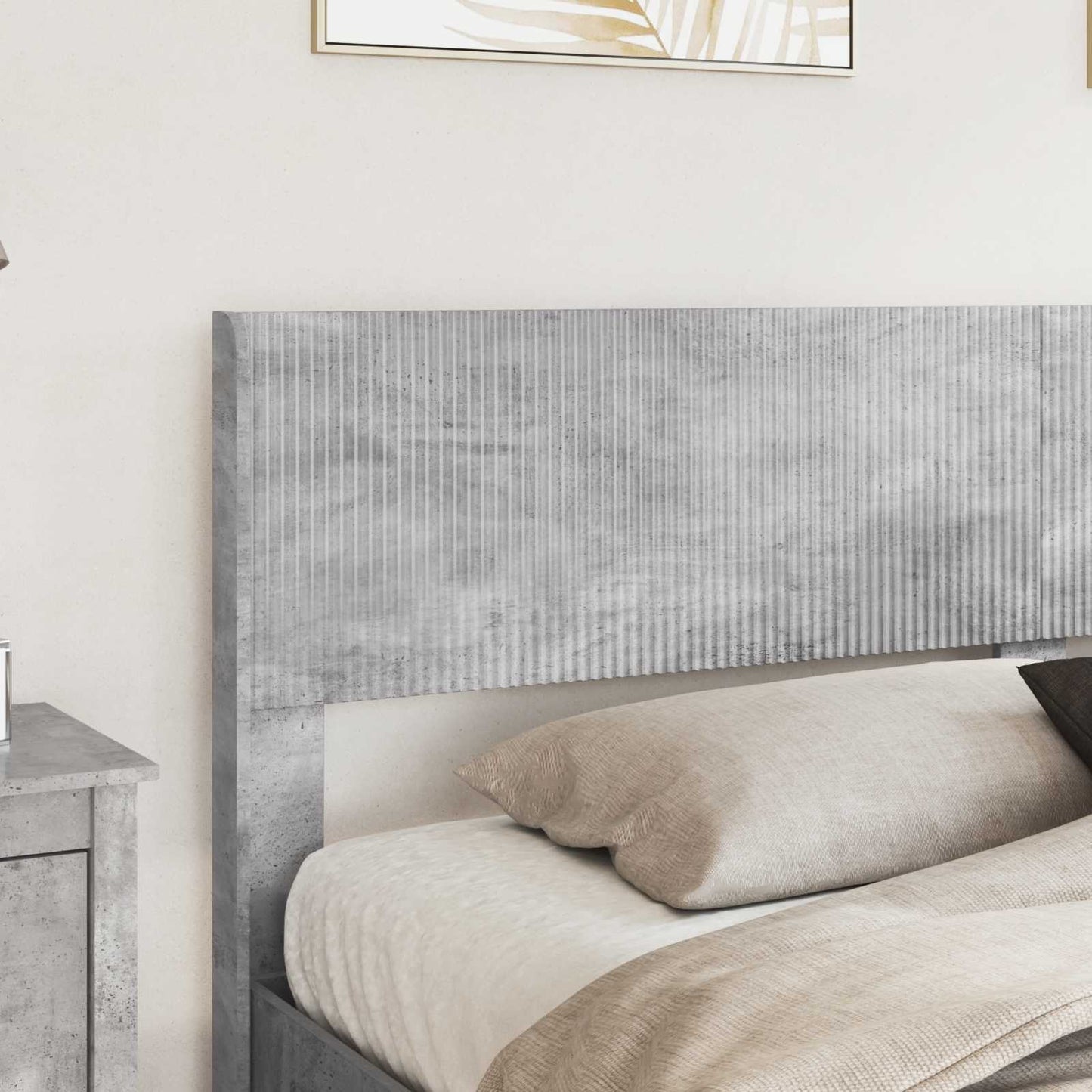 Bed Frame with Storage and Headboard Concrete Grey 180 x 200 cm