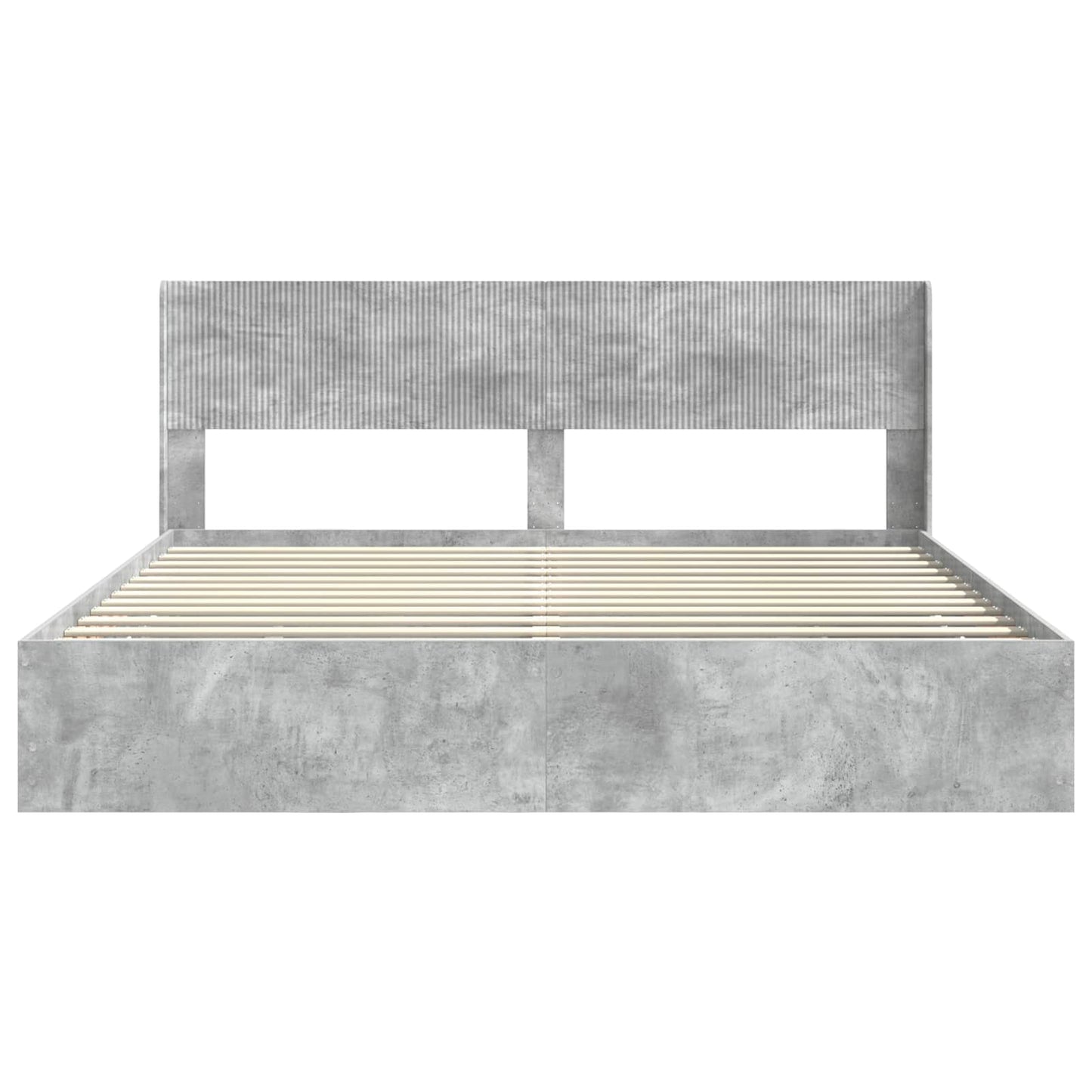 Bed Frame with Storage and Headboard Concrete Grey 180 x 200 cm