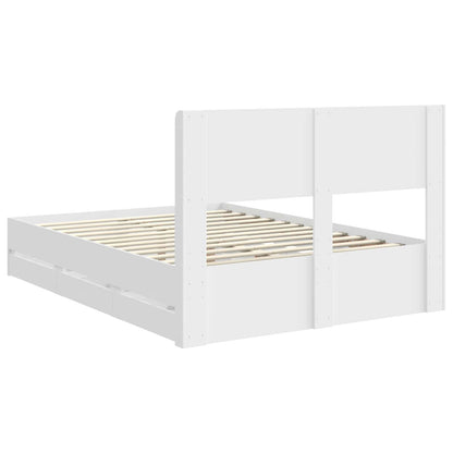 Bed Frame with Storage and Headboard White 160 x 200 cm
