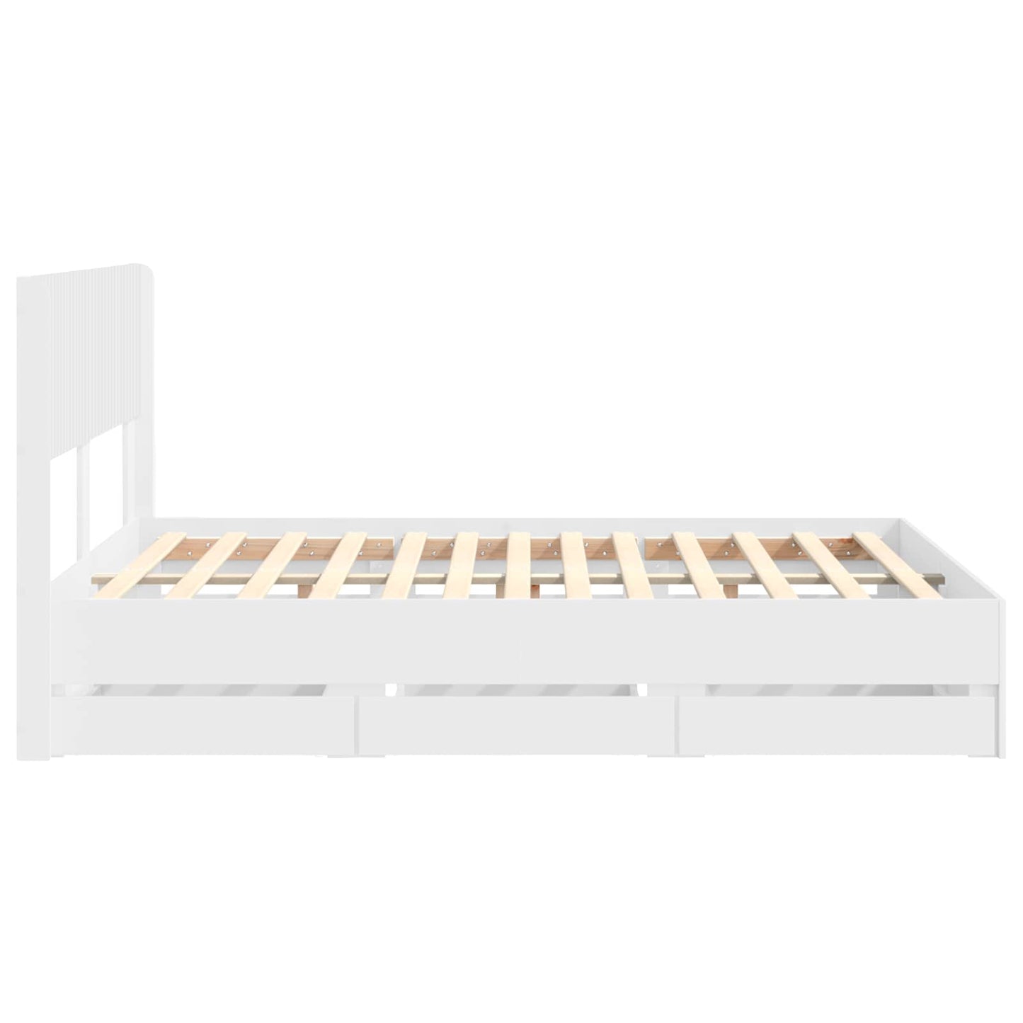 Bed Frame with Storage and Headboard White 160 x 200 cm