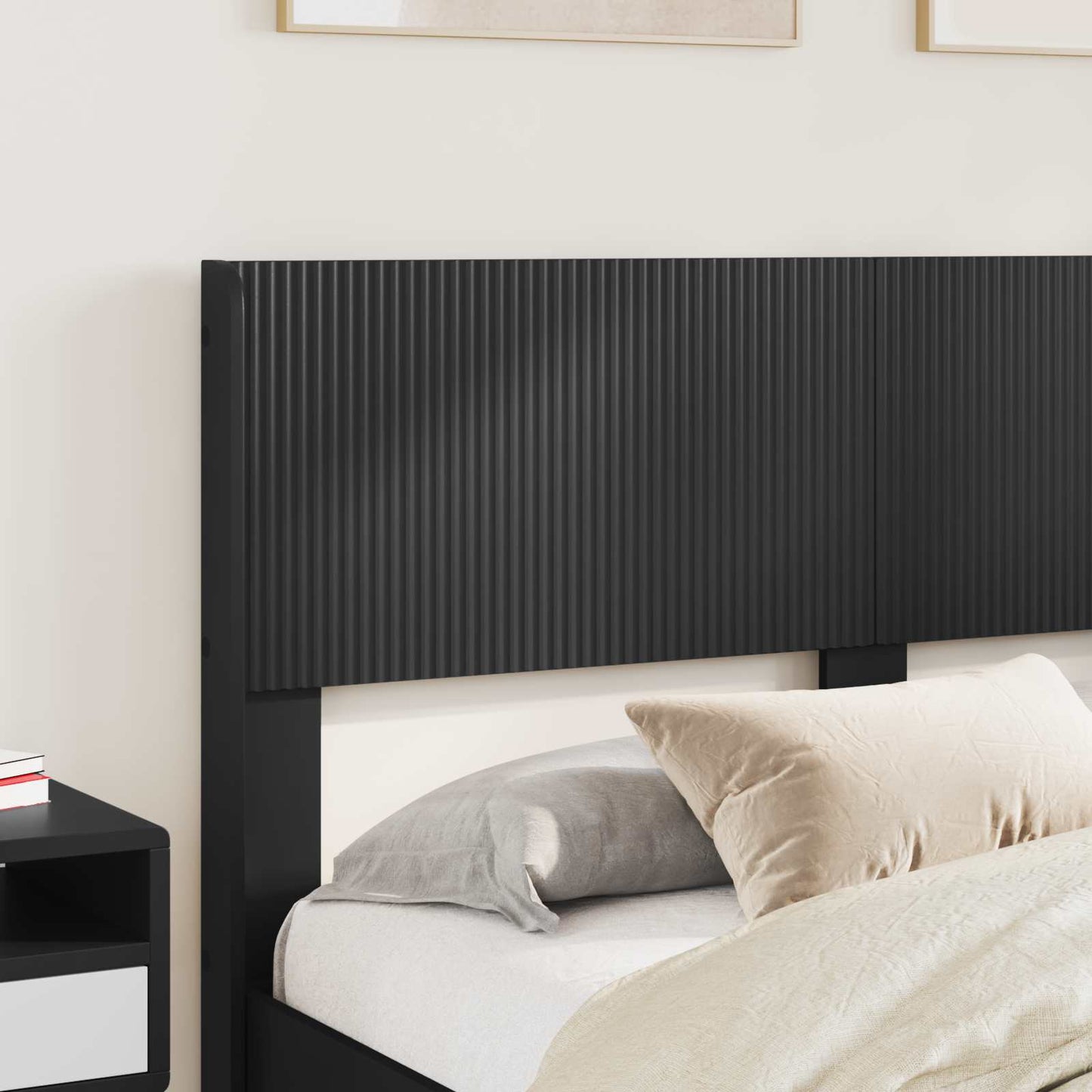 Bed Frame with Storage and Headboard Black 160 x 200 cm
