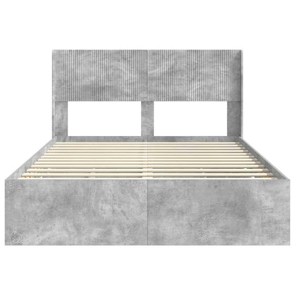Bed Frame with Storage and Headboard Concrete Grey 150 x 200 cm