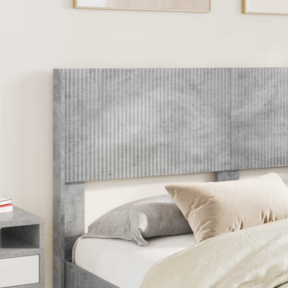Bed Frame with Storage and Headboard Concrete Grey 140 x 200 cm