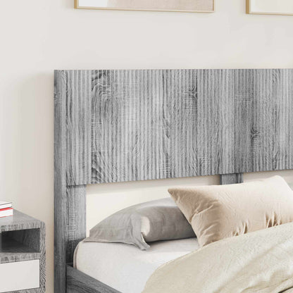Bed Frame with Storage and Headboard Grey Sonoma 120 x 190 cm