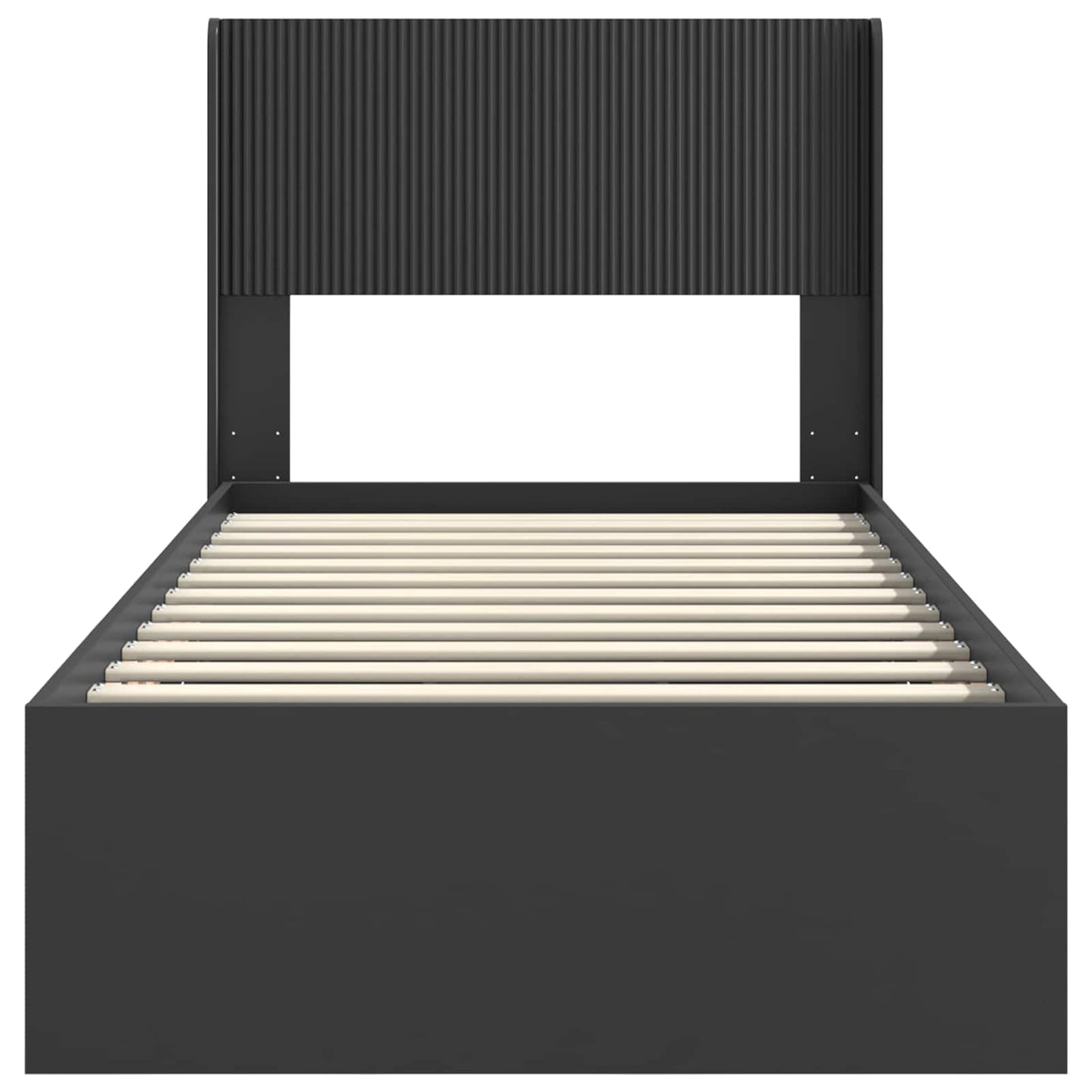 Bed Frame with Storage and Headboard Black 100 x 200 cm