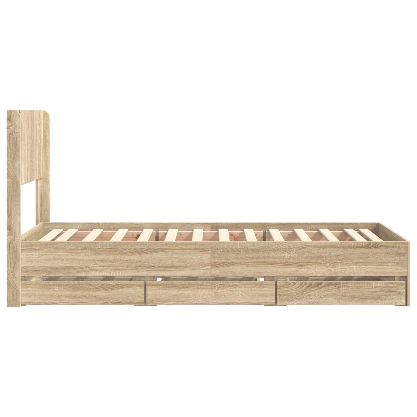 Bed Frame with Storage and Headboard Sonoma Oak 100 x 200 cm