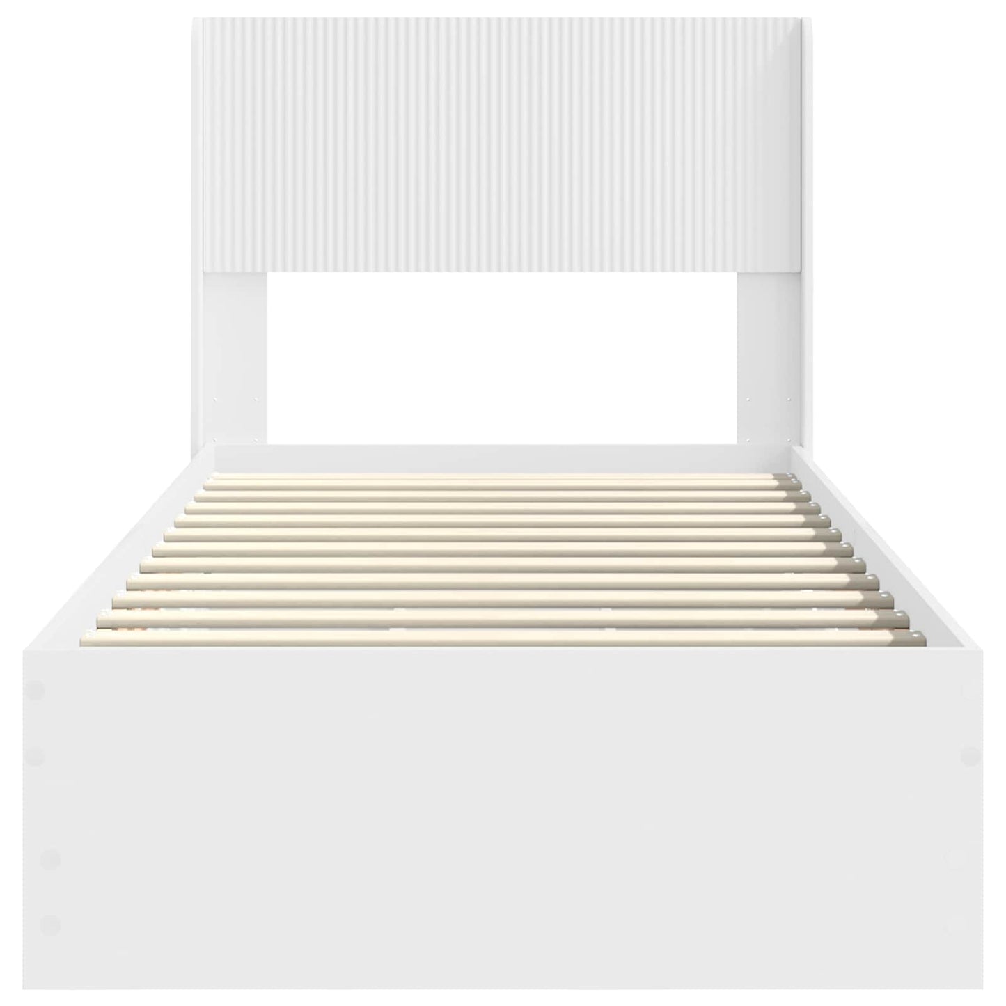 Bed Frame with Storage and Headboard White 90 x 200 cm