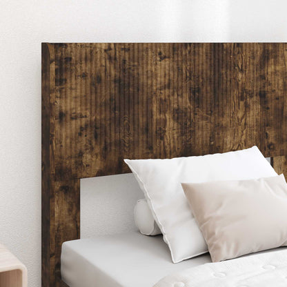 Bed Frame with Storage and Headboard Smoked Oak 90 x 200 cm