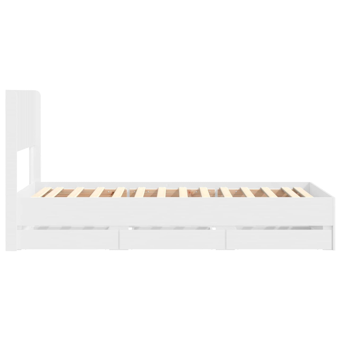 Bed Frame with Storage and Headboard White 75 x 190 cm