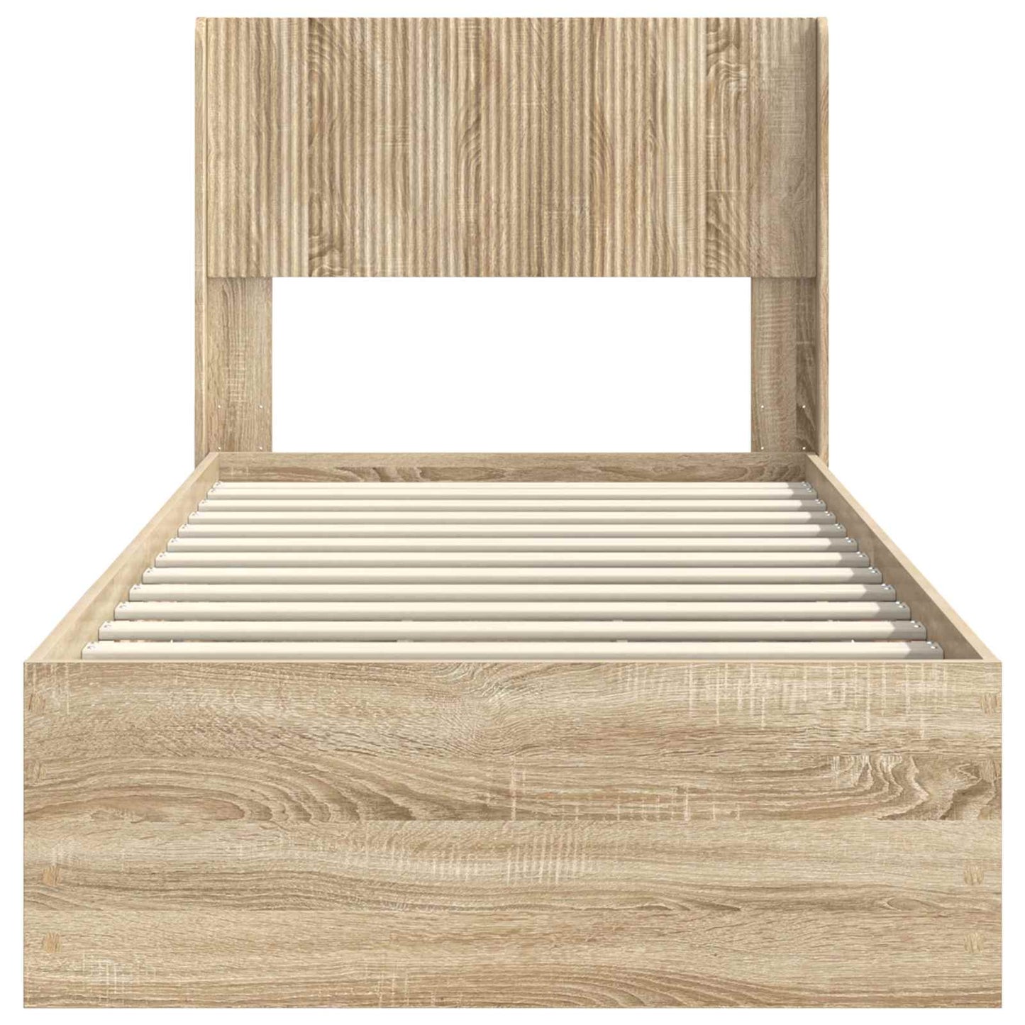 Bed Frame with Storage and Headboard Sonoma Oak 75 x 190 cm
