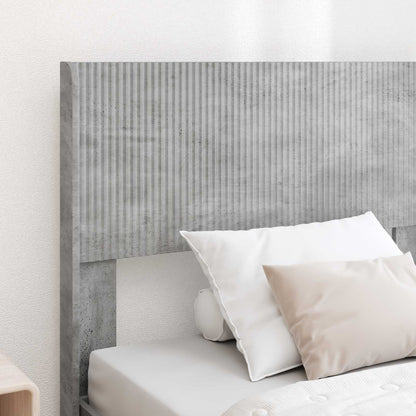 Bed Frame with Storage and Headboard Concrete Grey 75 x 190 cm