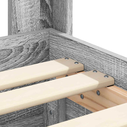 Bed Frame with Storage and Headboard Grey Sonoma 75 x 190 cm