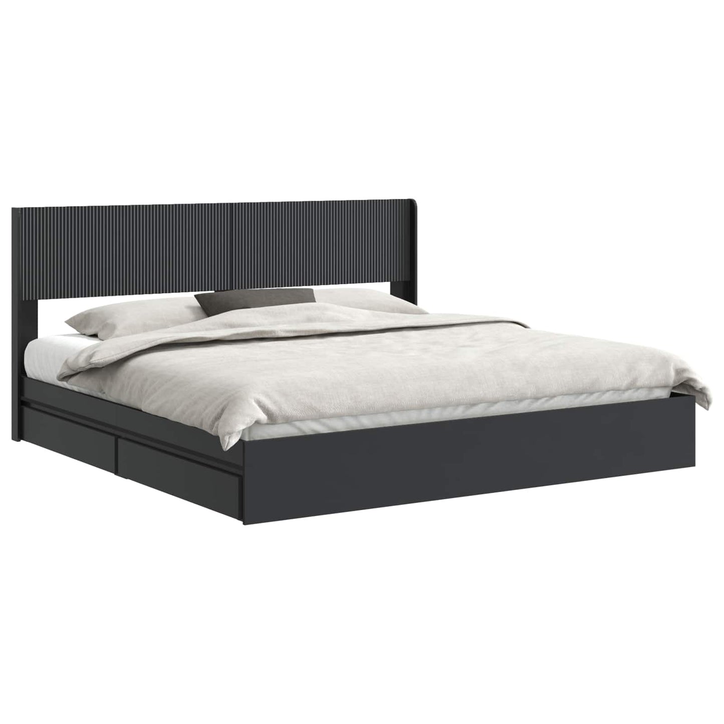 Bed Frame with Storage and Headboard 3 pcs Engineered Wood