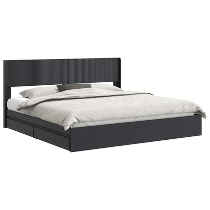 Bed Frame with Storage and Headboard 3 pcs Engineered Wood