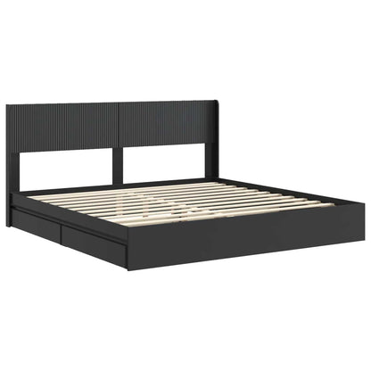 Bed Frame with Storage and Headboard 3 pcs Engineered Wood