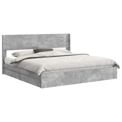 Bed Frame with Storage and Headboard 3 pcs Engineered Wood
