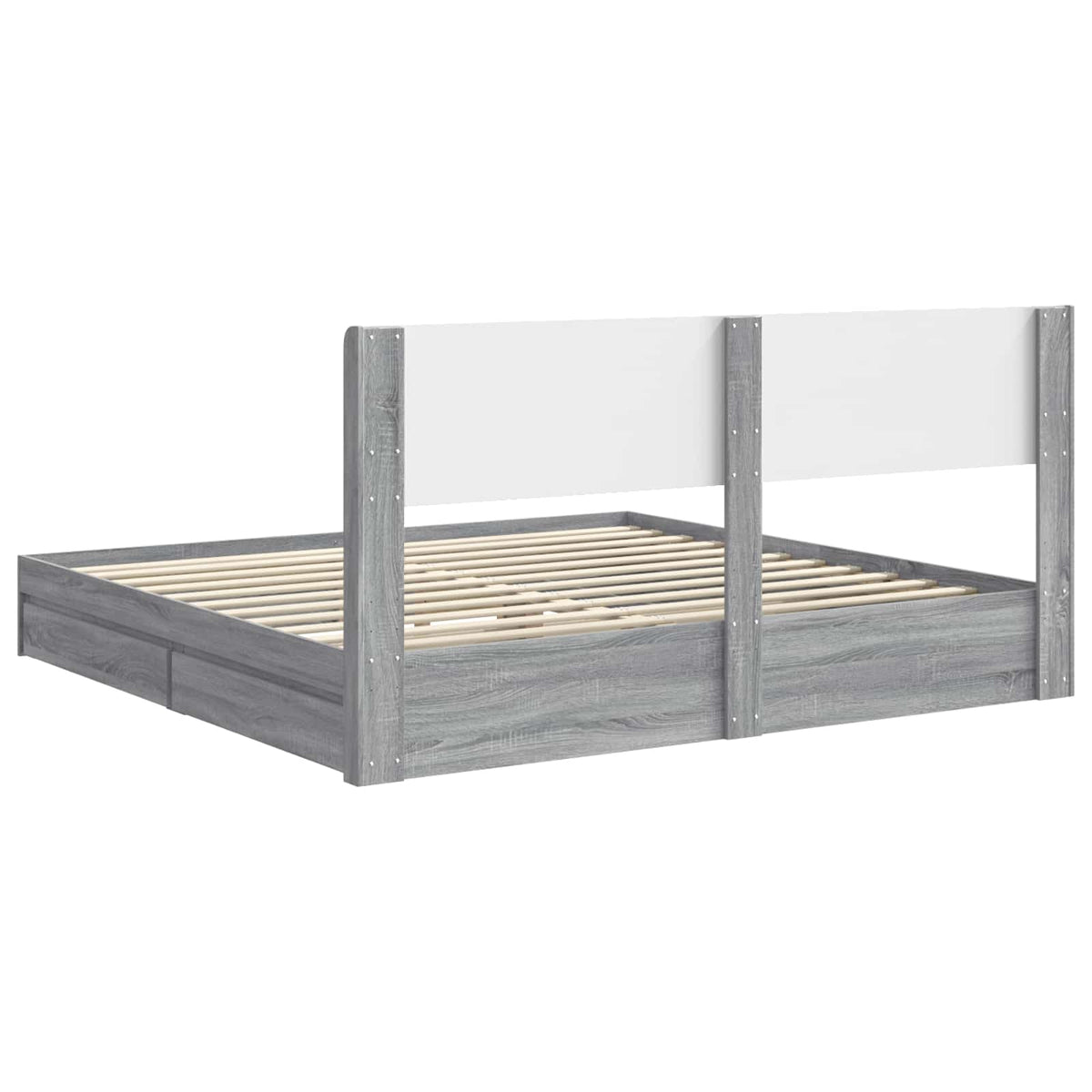 Bed Frame with Storage and Headboard 2 pcs Engineered Wood