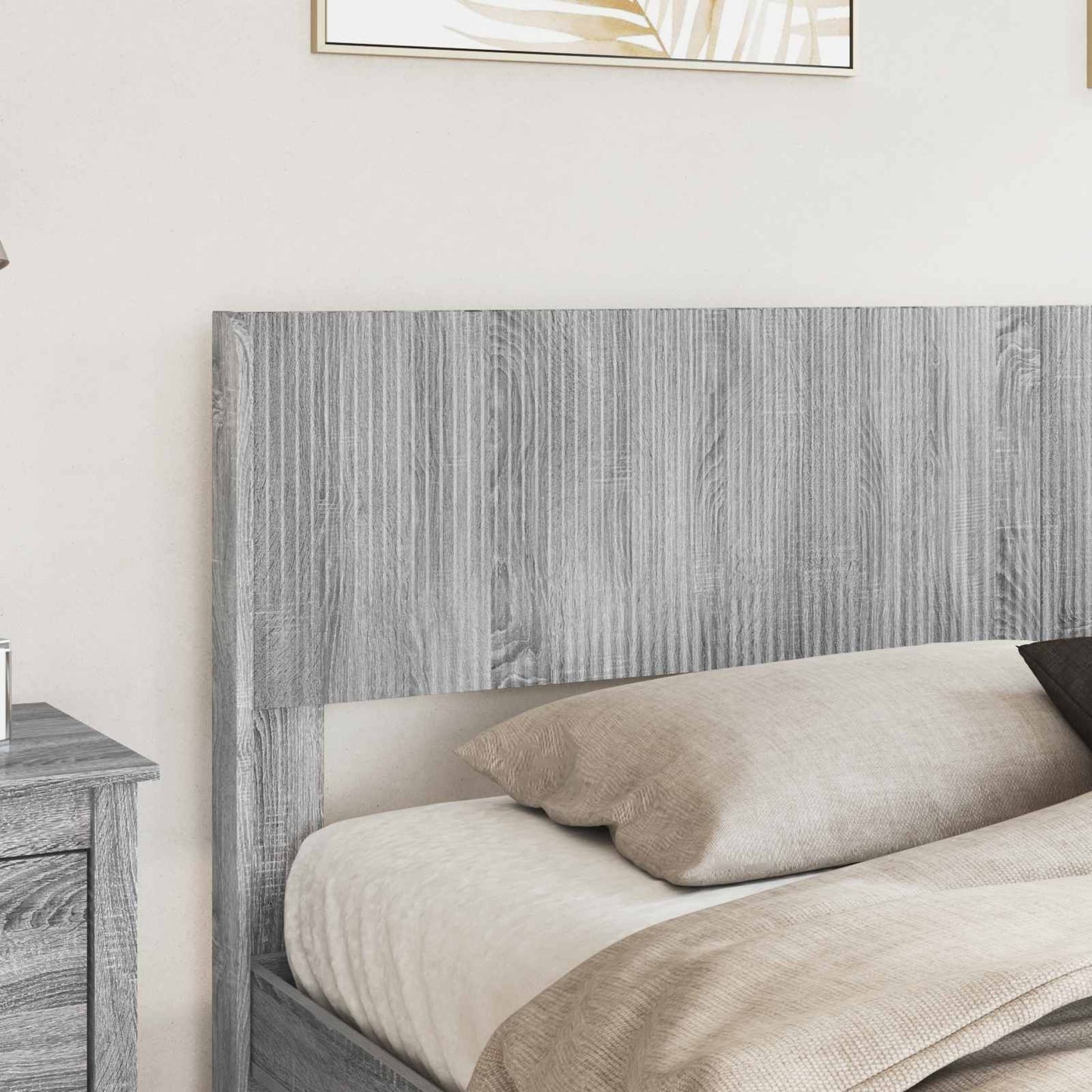 Bed Frame with Storage and Headboard Grey Sonoma 180 x 200 cm