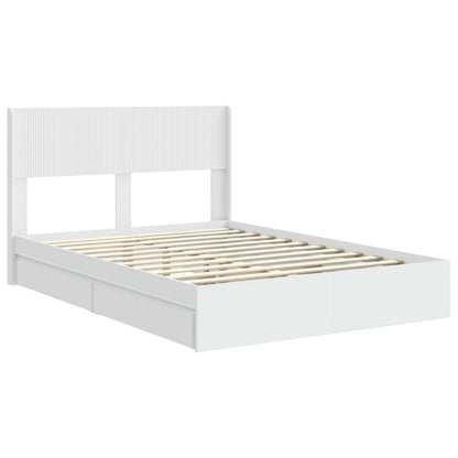 Bed Frame with Storage and Headboard White 160 x 200 cm