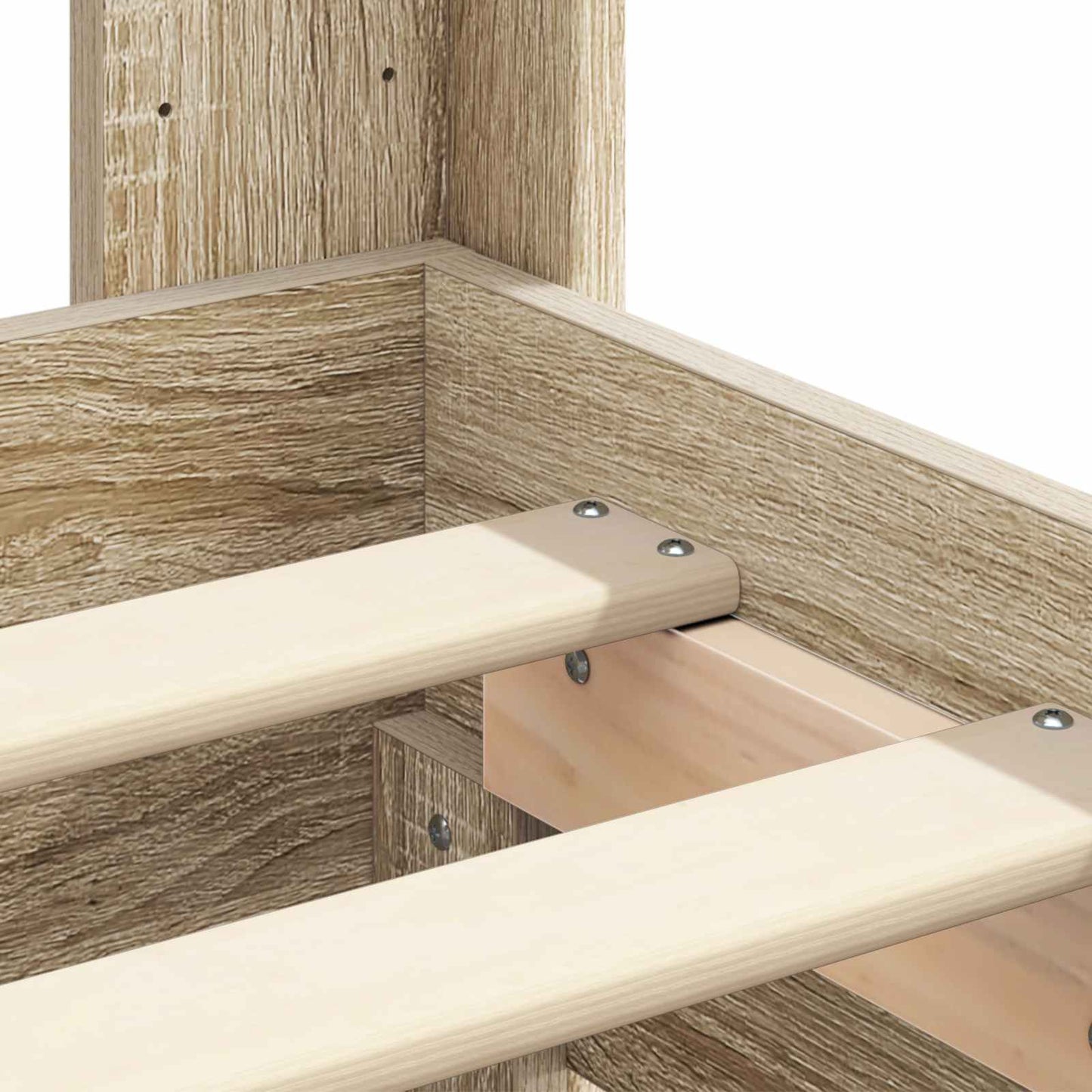 Bed Frame with Storage and Headboard Sonoma Oak 160 x 200 cm