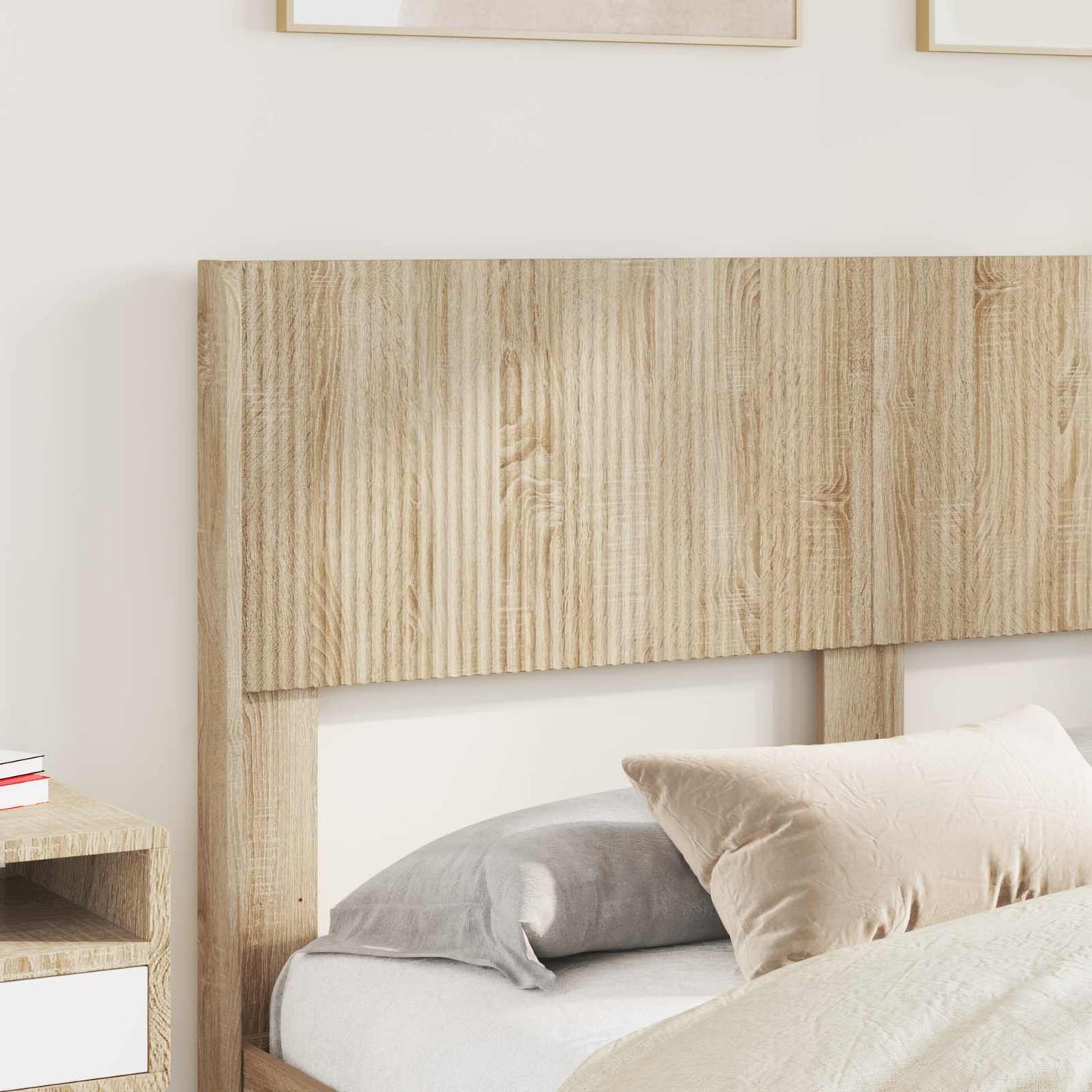 Bed Frame with Storage and Headboard Sonoma Oak 160 x 200 cm