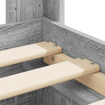 Bed Frame with Storage and Headboard Grey Sonoma 160 x 200 cm