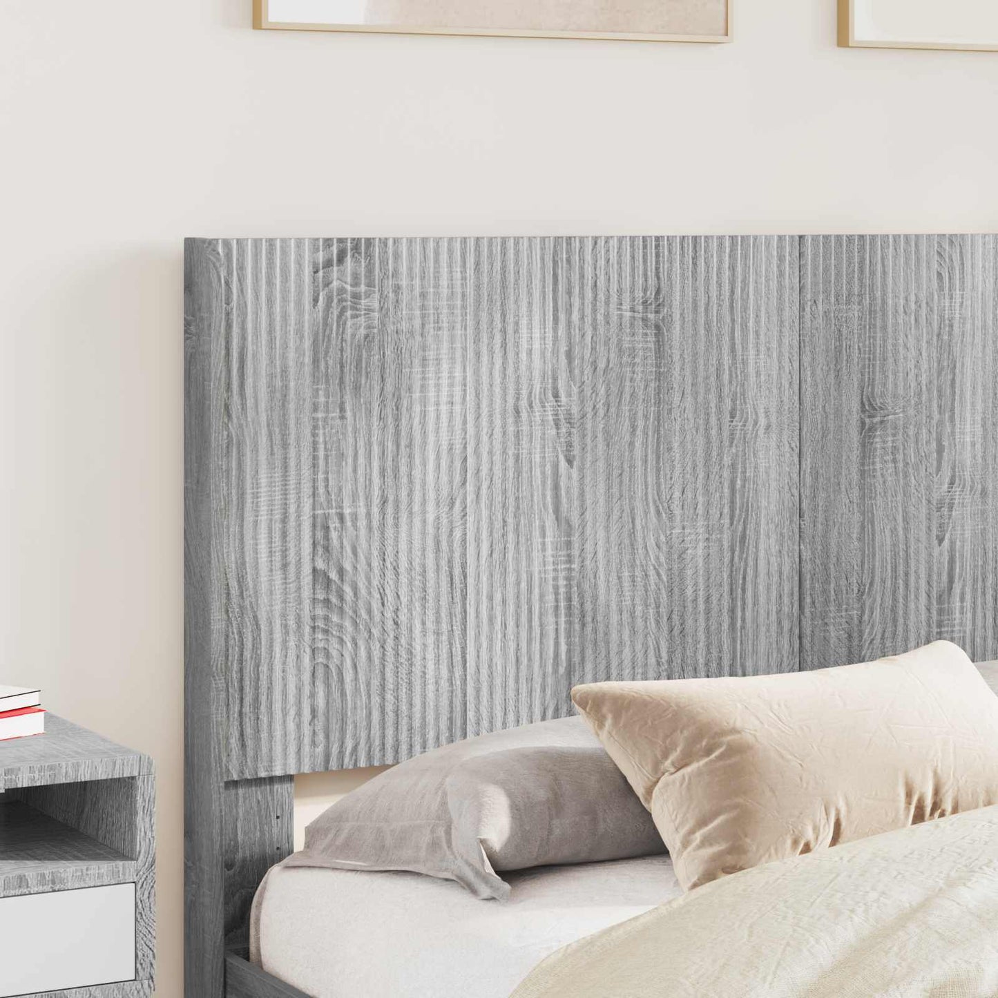 Bed Frame with Storage and Headboard Grey Sonoma 160 x 200 cm
