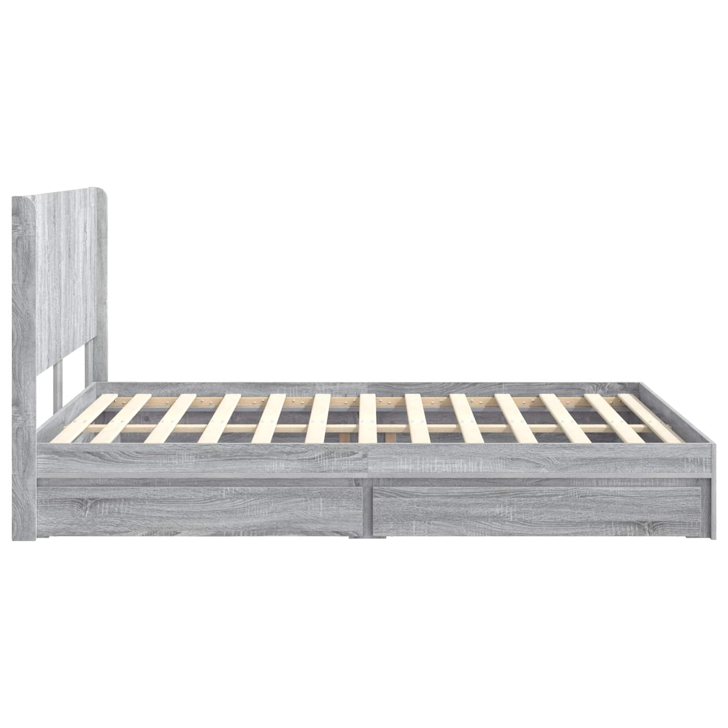 Bed Frame with Storage and Headboard Grey Sonoma 160 x 200 cm