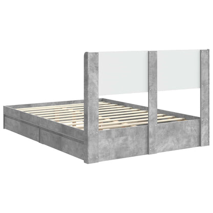 Bed Frame with Storage and Headboard Concrete Grey 150 x 200 cm